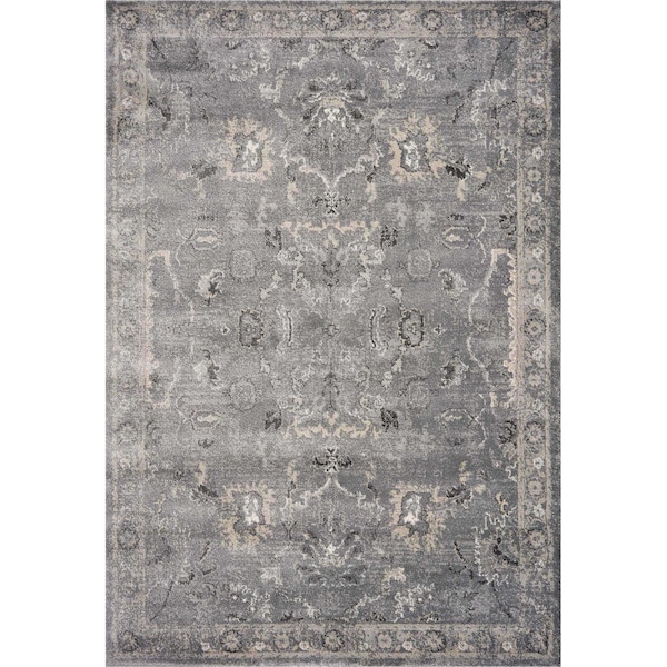 Homeroots 5 ft. 3 in. x 7 ft. 7 in. Polypropylene Grey Area Rug 352932 - main